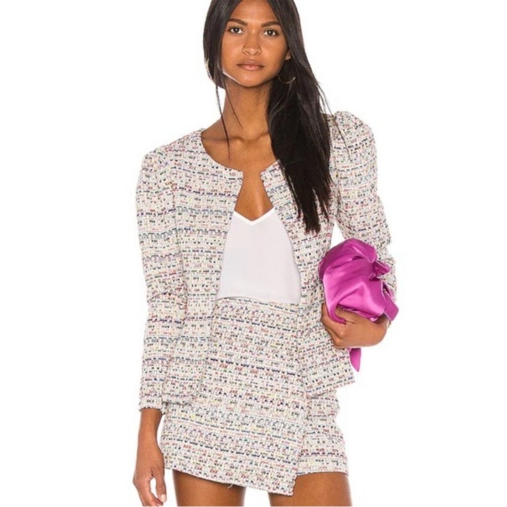 Song of Style Elma Rainbow Tweed Jacket Top, Size Small - Picture 2 of 4